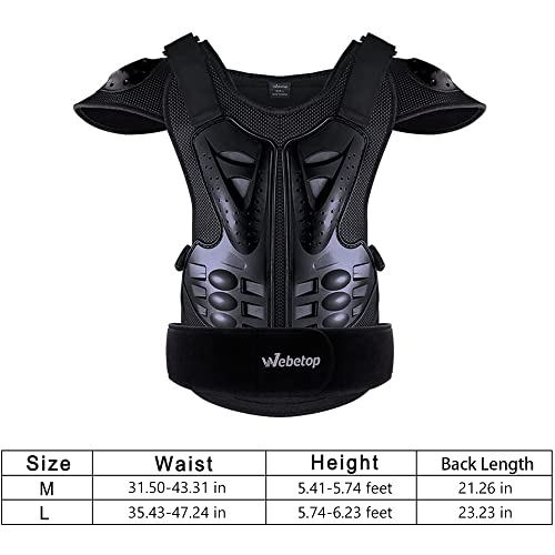 Motorcycle Chest Protector Adults Dirt Bike Body Chest Spine Protector Armor Vest for Skiing M