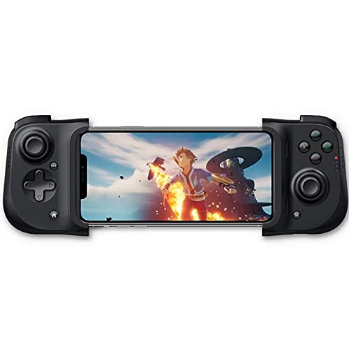 Kishi Mobile Game Controller/Gamepad for iPhone iOS: Works with most iPhones – X, 11, 12, 13, 13 Max - Apple Arcade, Amazon Luna, Google Stadia - Lightning Port Passthrough - MFi Certified