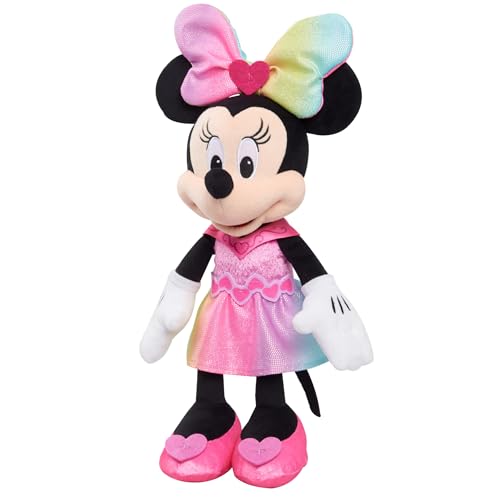 Disney Junior Minnie Mouse Sparkle and Sing 13-inch Feature Plush with Lights and Sounds, Officially Licensed Kids Toys for Ages 3 Up by Just Play