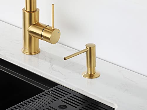 ASF026BG Built in Soap Dispenser Brushed Gold for Kitchen Sink with Soap Bottle Countertop Pump