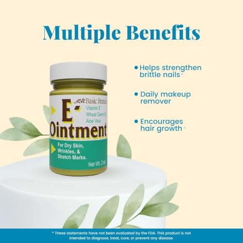 - Basic Brands - Vitamin E Ointment - 2 oz - Moisture Enhancing - Can Help Reduce Appearance of Scars, Stretch Marks, Fine Lines & Wrinkles - Pack of 3