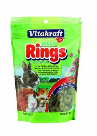 Nibble Rings Small Animal Treats - Crunchy Alfalfa Snack - For Rabbits, Guinea Pigs, Hamsters, and More
