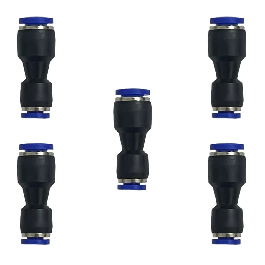 zjxed 1/4 OD x 1/8 OD Pneumatic quick Connector Push to Connect fittings Straight reducer Union/Coupler (Pack of 5)