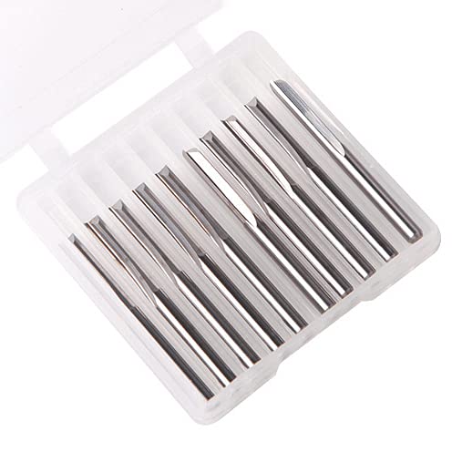 Yakamoz 10Pcs 1/8 Shank Straight Router Bit Set Flush Trim CNC End Mill Router Bits 2 Flute Straight Slot Milling Cutter Woodworking Tool
