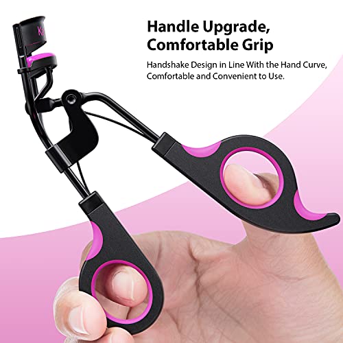Eyelash Curler with Pads, Lash Curler with 5 Extra Silicone Replacement Pads, Achieve Perfect Curls in 5 Seconds