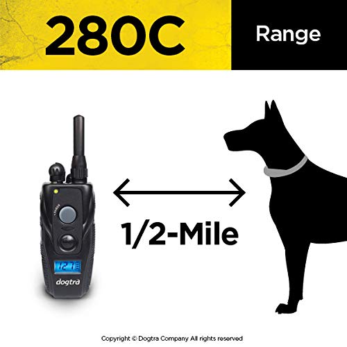 280C Remote Training E-Collar - 1/2 Mile Range - 127 Static Stimulation Levels, Vibration, LCD Screen, Rechargeable, Waterproof, Electric Dog Collar for Obedience Training of Small, Medium Dogs