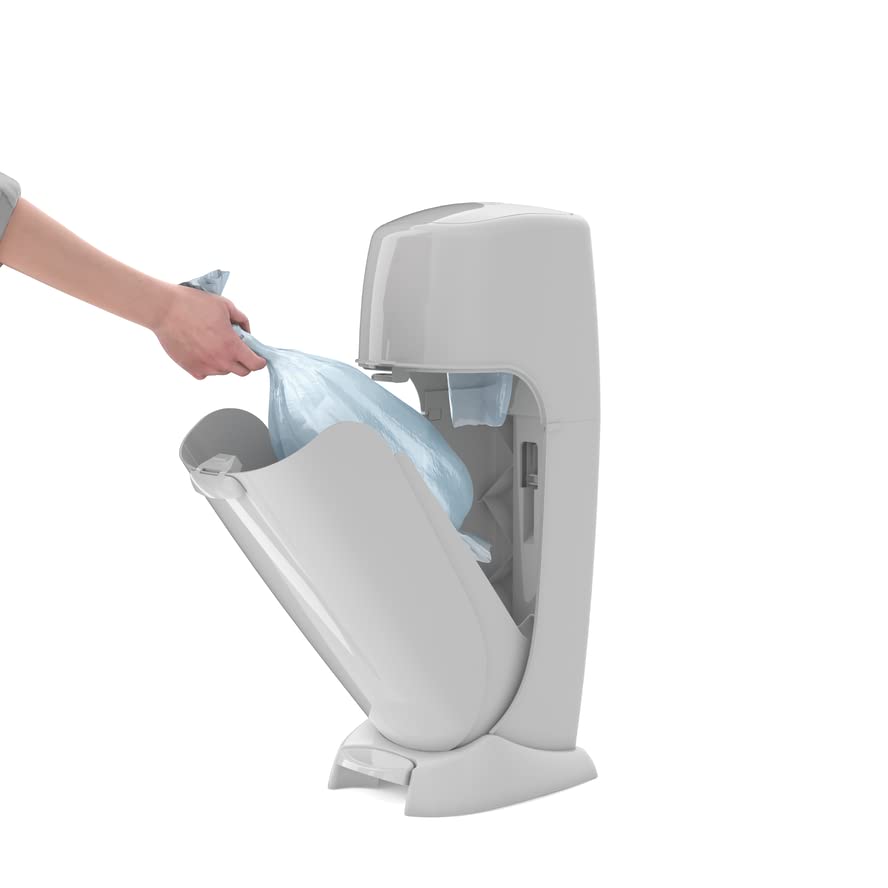 Complete Diaper Pail (Grey) with Odor Control | Includes 1 Diaper Trash Can, 3 Refill Bags, 1 Carbon Filter, 4 Piece Set