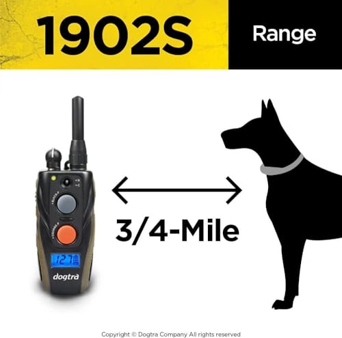 1902S Ergonomic 3/4-Mile IPX9K Waterproof High-Output 2-Dog Remote Dog Training E-Collar