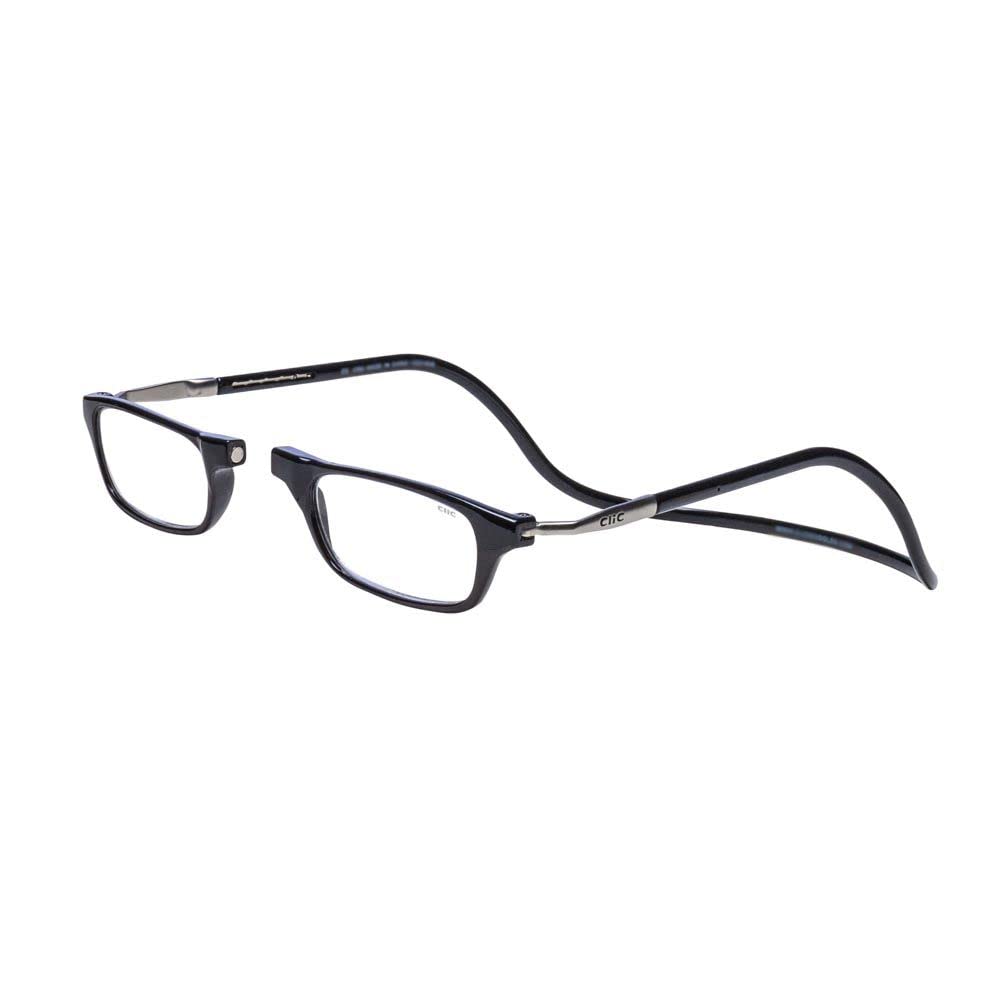 Magnetic Reading Glasses (Long Temples), Computer Readers, Replaceable Lens, Original Long, (Black, 1.25 Magnification)
