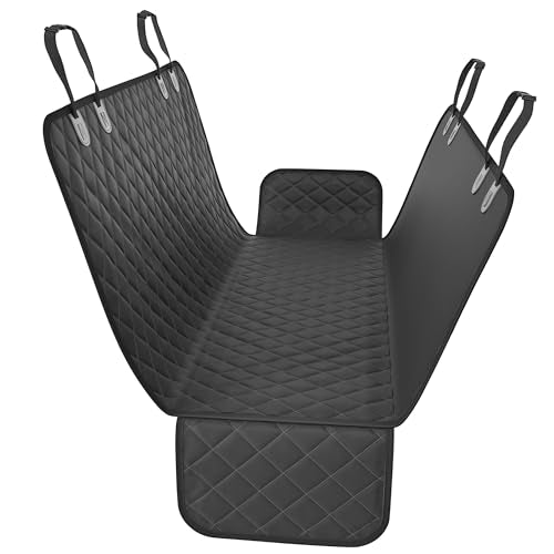 Dog Car Seat Cover for Back Seat. Car Seat Protector Dog Hammock for Car - Waterproof Pet Back Seat Cover for Trucks, Sedans & SUVs - Use with Chom Chom Roller Pet Hair Remover. Black XL