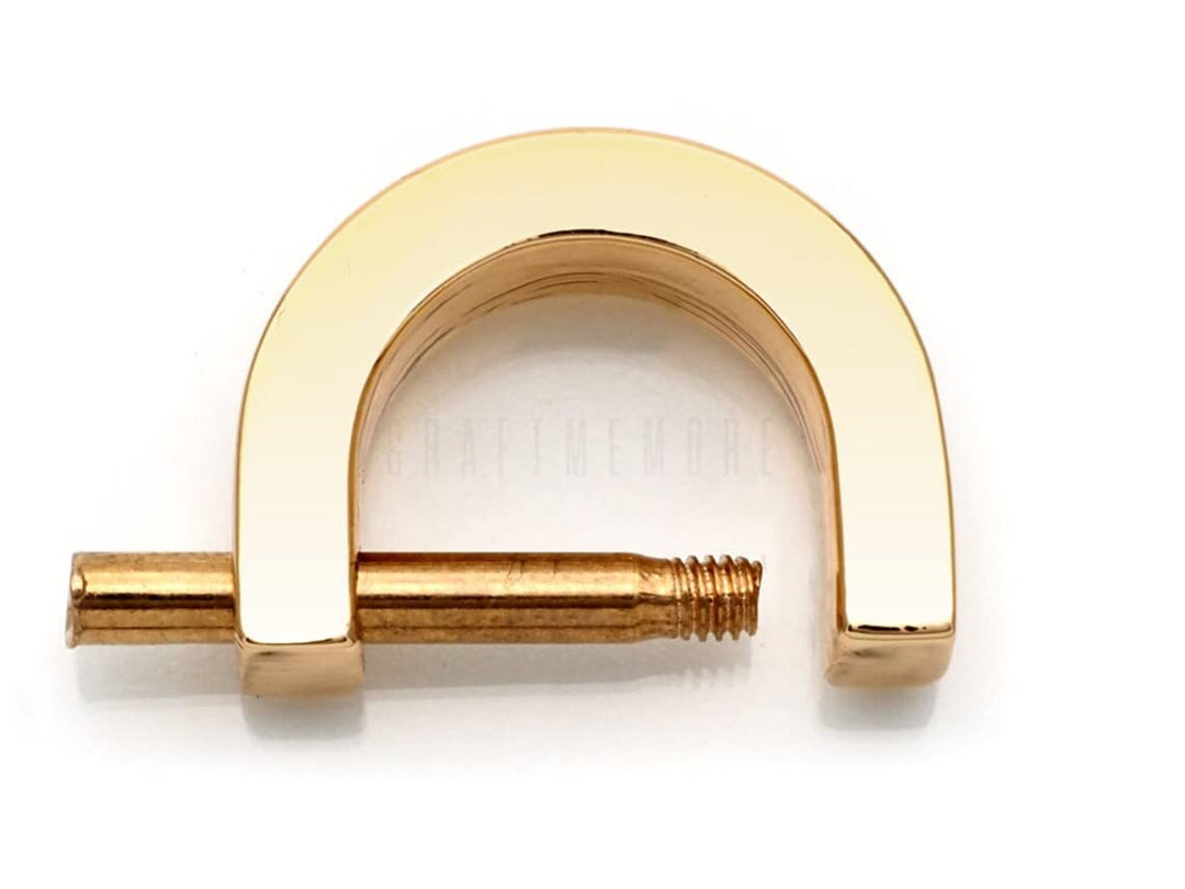 1/2 Inch (Inside Width) D-Rings with Closing Screw Shackle DIY Purse Handle Connector Dee Ring Leather Craft 4 pcs WP62 (Gold)