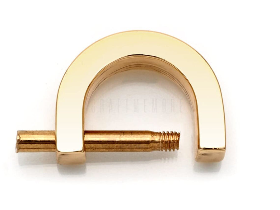 1/2 Inch (Inside Width) D-Rings with Closing Screw Shackle DIY Purse Handle Connector Dee Ring Leather Craft 4 pcs WP62 (Gold)