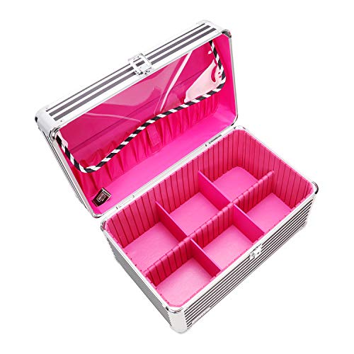 Locking Makeup Artist Case, Black White Stripe (VZ03755)