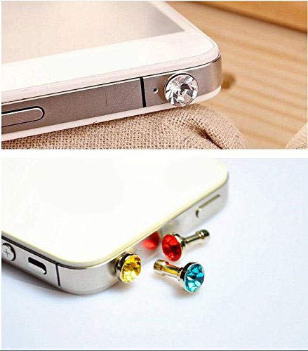 100 Pcs Colorful Diamond Anti Dust Earphone Jack Plug Stopper,for Smartphone Cellphone and any 3.5mm Earphone Jack
