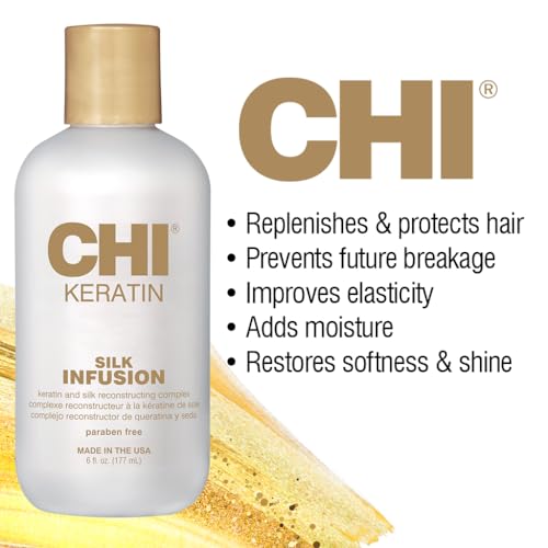 Keratin Silk Infusion, Hydrating Hair Serum For Restoring Softness & Shine, Helps Dry, Damaged Hair, Sulfate-free, 6 Oz