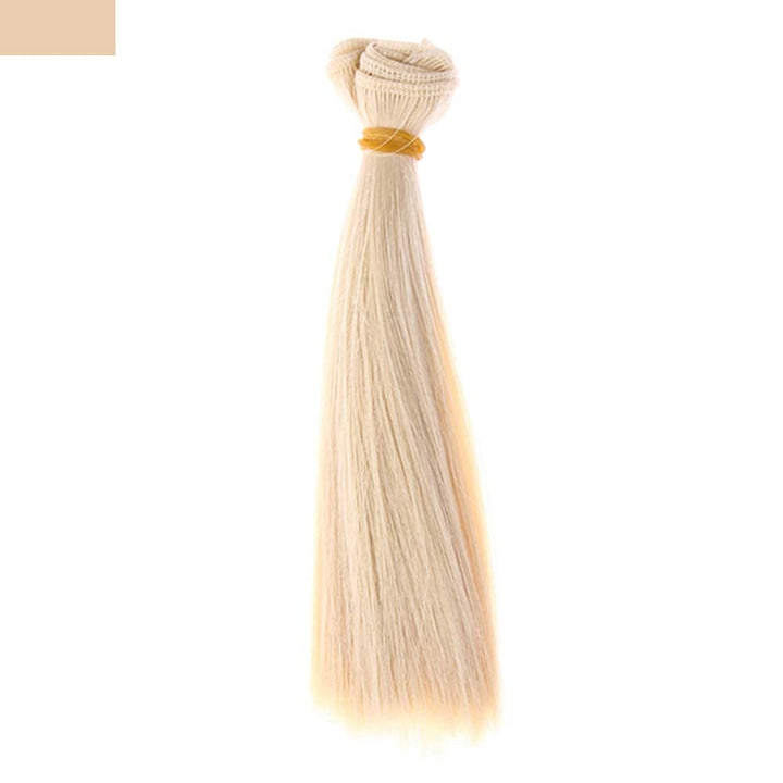 16PCs/pack Length 15cm, Horizontal Length 100cm Doll Accessories Straight Synthetic Fiber Wig Hair For Doll Wigs High-temperature Wire 16 colors (style 1) 1 (style 1 Straight hair)