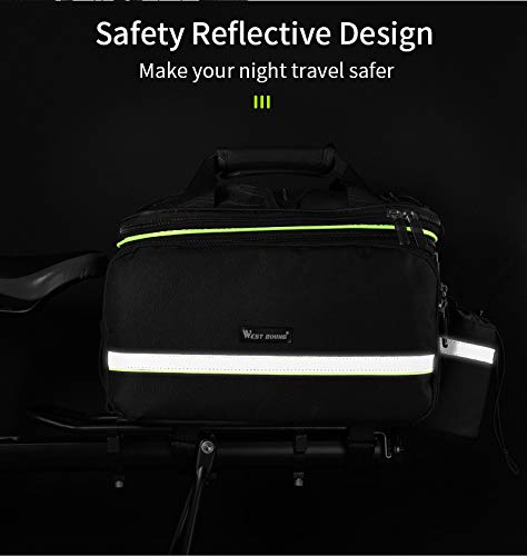 Bike Rear Pannier Bag Waterproof, 35L Large Capacity Multi-Function Bicycle Rack Rear Carrier Bag, Detachable Bike Tail Seat Trunk Bag Handbag Shoulder Strap Bike Storage Bag
