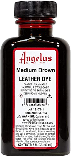 Leather Dye, 3 oz, Medium Brown 12 Count