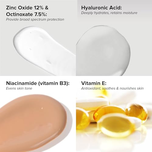 Anti-Aging Tinted Moisturizer with SPF 46. Universal Tint. All-In-One Light Coverage Sheer Tinted Face Sunscreen with Broad Spectrum Protection Against UVA and UVB Rays. 1.7 oz