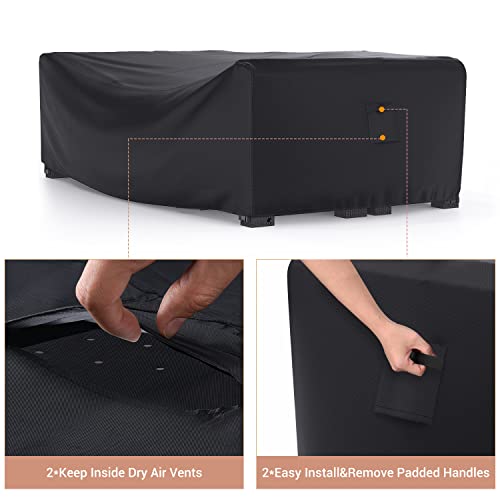 Heavy Duty Patio Furniture Covers Waterproof, Patio Furniture Outdoor Sectional Sofa Set , Patio Table and Chair Set Cover 89.7L×62.2W×28.3H