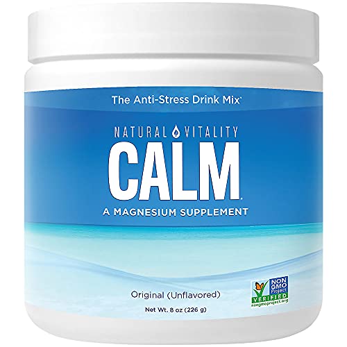 Calm, Magnesium Citrate Supplement, Anti-Stress Drink Mix Powder, Unflavored - 8 Ounce (Packaging May Vary)