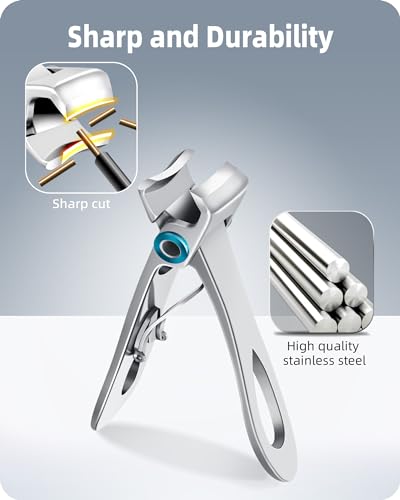 Toenail Clippers for Thick Nails, 17mm Wide Jaw Opening Extra Large Toenail Clippers for Seniors Thick Toenails or Tough Fingernail, Heavy Duty Thick Toenail Clippers for Men, Women, Adult