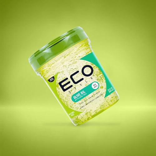Ecoco Gel Olive Oil - 100% Pure Olive Oil - Adds Shine And Tames Split Ends - Weightless Style - Nourishes And Repairs - Adds Moisture To The Scalp - Superior Hold - Healthy Shine - 32 Oz