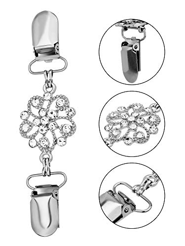 4 Pieces Vintage Sweater Shawl Clip Dresses Cardigan Collar Clip sliver Flower Clip for Women clothing