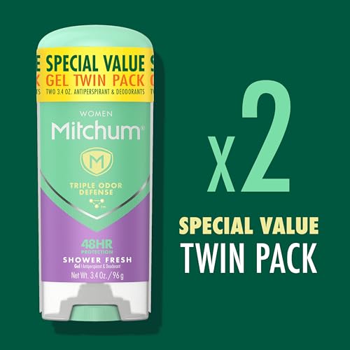 Women's Deodorant, Antiperspirant Stick, Triple Odor Defense Gel, 48 Hr Protection, Shower Fresh, 3.4 Oz (Pack of 2)