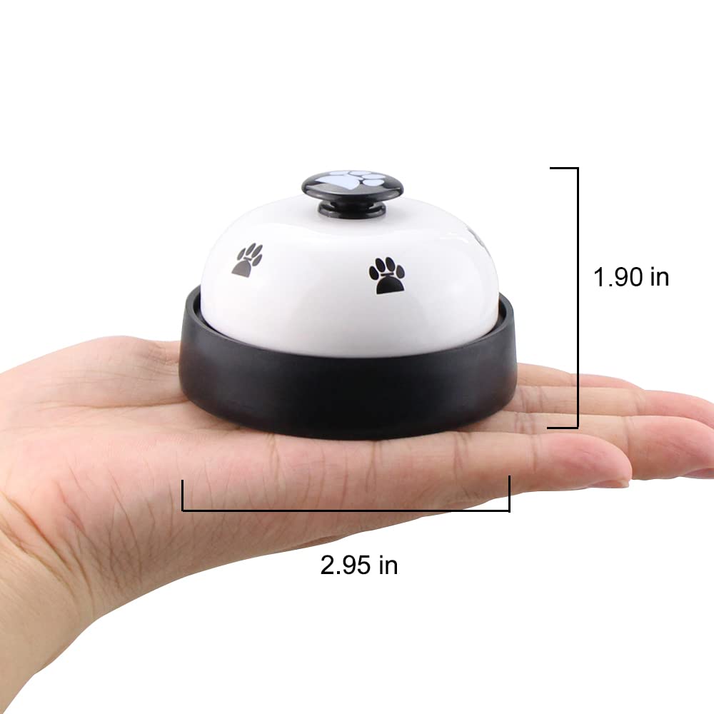 Dog Training Bell, Set of 2 Dog Puppy Pet Potty Training Bells, Dog Cat Door Bell Tell Bell with Non-Skid Rubber Base 2 Pack White