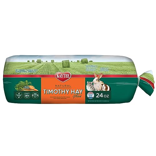 Timothy Hay Plus Carrots for Pet Guinea Pigs, Rabbits & Other Small Animals, 24 oz