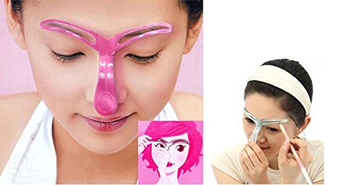 2 PCS Eyebrow Drawing Template-Plastic Eyebrow Shaping Tools Eyebrow Makeup Grooming Templates DIY Beauty Accessories(Color Random)