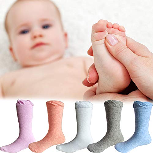 Baby Infants Knee High Anti Slip Socks with Grips for Girls and Boys