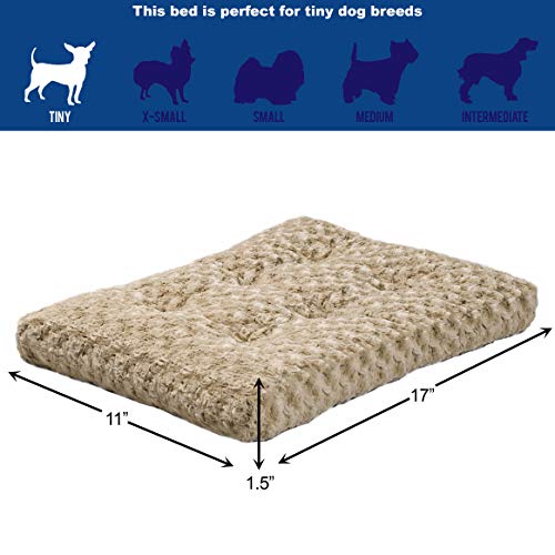 Plush Pet Bed; Ombré Swirl & Cat Bed; Mocha 17L x 11W x 1.5H - Inches for Toy Dog Breeds, 40618-STB, 18-Inch