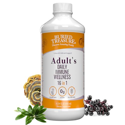 Adult Daily Immune Wellness - 16 Fl oz, 16 serv, Liquid Nutrient Blend for Immune Support with Elderberry, Echinacea, Vitamins & more