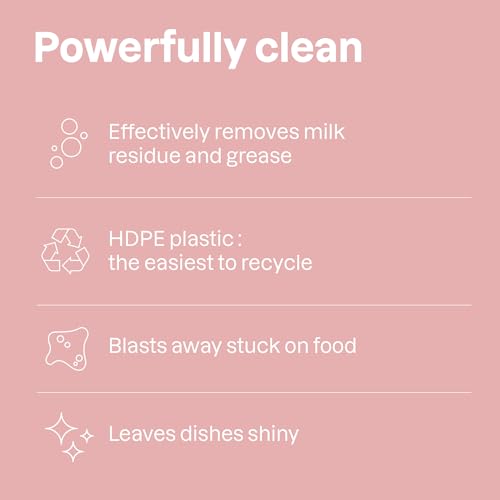 Baby Dish Soap and Bottle Cleaner, EWG Verified Dishwashing Liquid, No Added Dyes or Fragrances, Tough on Milk Residue and Grease, Vegan, Unscented, 23.7 Fl Oz