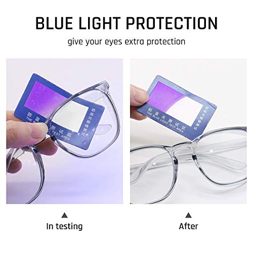 Safety Glasses, Fashionable Eye Protection Glasses With Clear Scratch Resistant Lenses, Great Safety Goggles For Women & Men(Transparent Gray&Clear Lens)