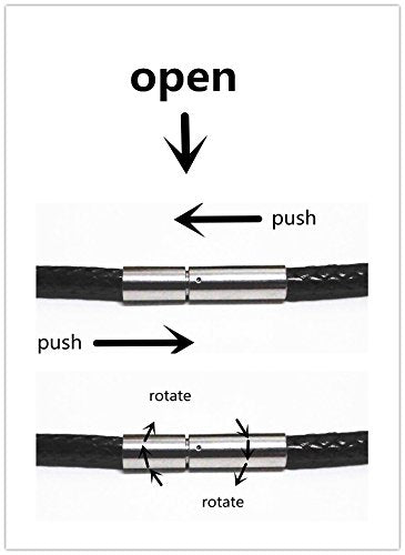 Leather Cord Chain Silk rope Stainless Steel Rice Clasps Necklace Rope Chain for Jewelry Making (1.0mm, 22 Inch Black)