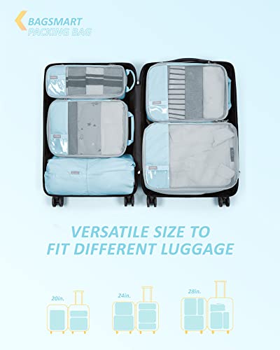 6-Piece Packing Cube Set - Lightweight Luggage Organizers for Travel, Vacation and Suitcases - Durable Accessories with Compression