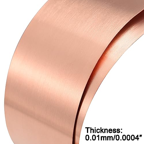 Copper Sheet Roll, Metal Foil Plate 1000mm x 100mm x 0.01mm 2pcs