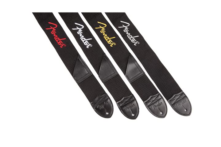 Logo Guitar Strap, Stocking Stuffers, Guitar Accessories, 2in, Black with Red Logo