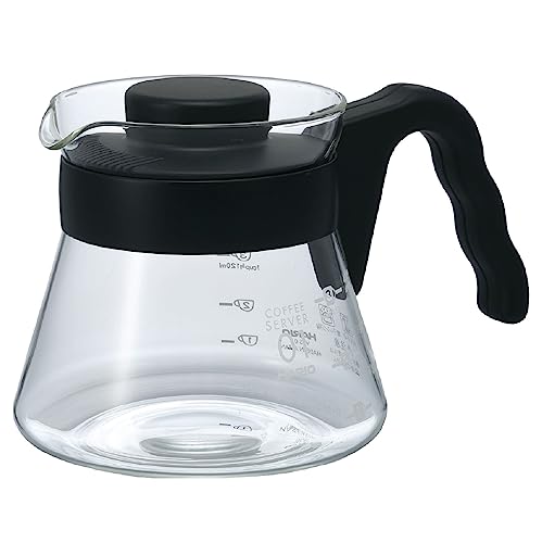 V60 Glass Coffee Server, 450ml, Black