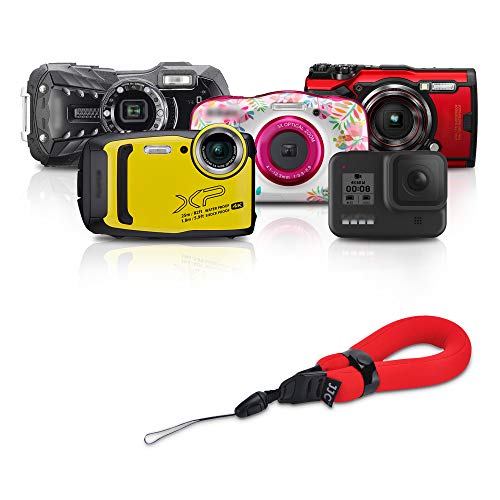 Waterproof Camera Floating Wrist Strap for Olympus Tough TG-7 TG-6 TG-5 TG-4 TG-3 Fujifilm FinePix XP140 XP130 XP120 Nikon Coolpix W300 W150 Gopro Hero 9 8-Red