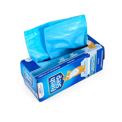 Drawstring Cat Litter Box Liners, Fresh Scent, Size Large,2.5x17 - 7 Count | Kitty Litter Bags, Cat Litter Liners for All Cats To Keep Your Home Clean