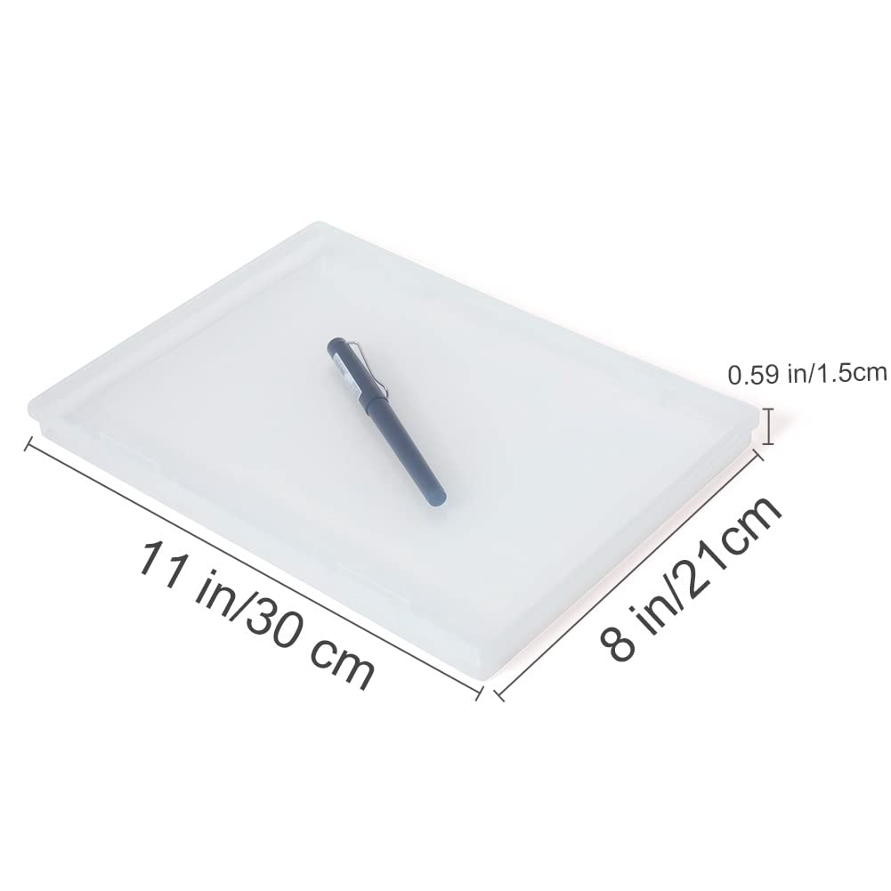 2 PCS - Clear A4 File Box Clear Plastic Paper Organizer Transparent Plastic Case Document Box Paper Protector Desk Paper Organizers Case Office Supplies Holder Storage Magazine Organizer