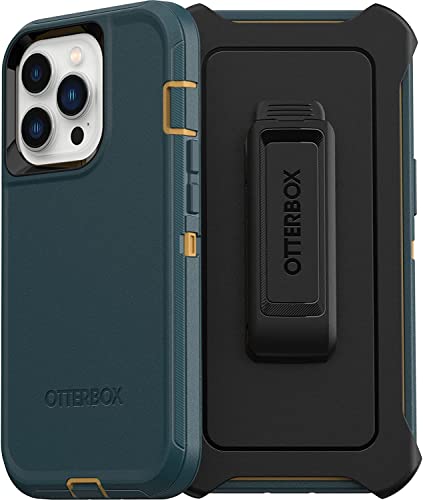 iPhone 13 Pro (ONLY) Defender Series Case - Hunter Green, Rugged & Durable, with Port Protection, Includes Holster Clip Kickstand