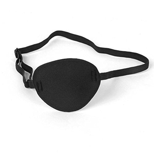 1 Pcs Adult Kid's Black Adjustable Soft and Comfortable Pirate Eye Patch Single Eye Mask for Amblyopia Lazy Eye