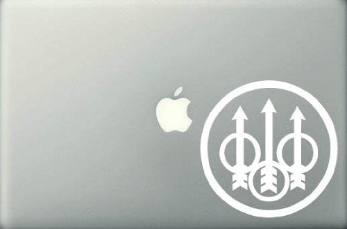 Beretta Firearms Logo - Vinyl 3 wide (Color WHITE) decal laptop tablet skateboard car windows stickers - by So Cool Stuf
