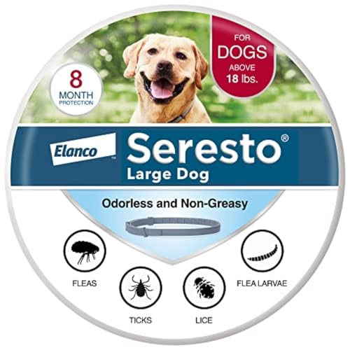 Large Dog Vet-Recommended Flea & Tick Treatment & Prevention Collar for Dogs Over 18 lbs. | 8 Months Protection