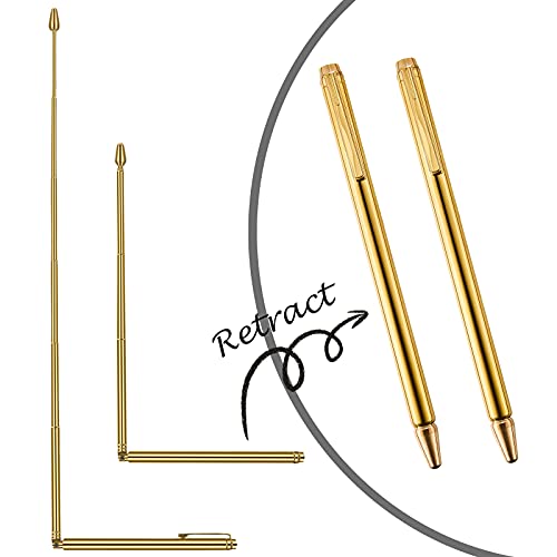 3 Pieces Divining Rods Copper and Dowsing Pendulum for Ghost Hunting, Energy Healing, Divining Water includes 2 Retractable Divining Rods with Copper Handle and 1 Pendulum Pendant(Gold)
